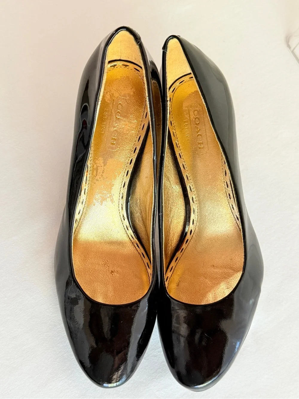 Coach Sheri A3945 Black Patent Leather Pumps Heels Women’s 7B